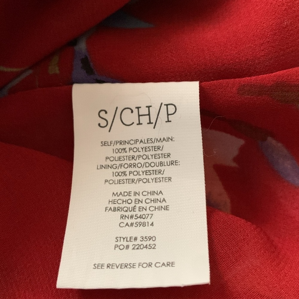 Cabi 3590 Devoted Blouse Red Floral Bell Sleeve Size S - Picture 7 of 9